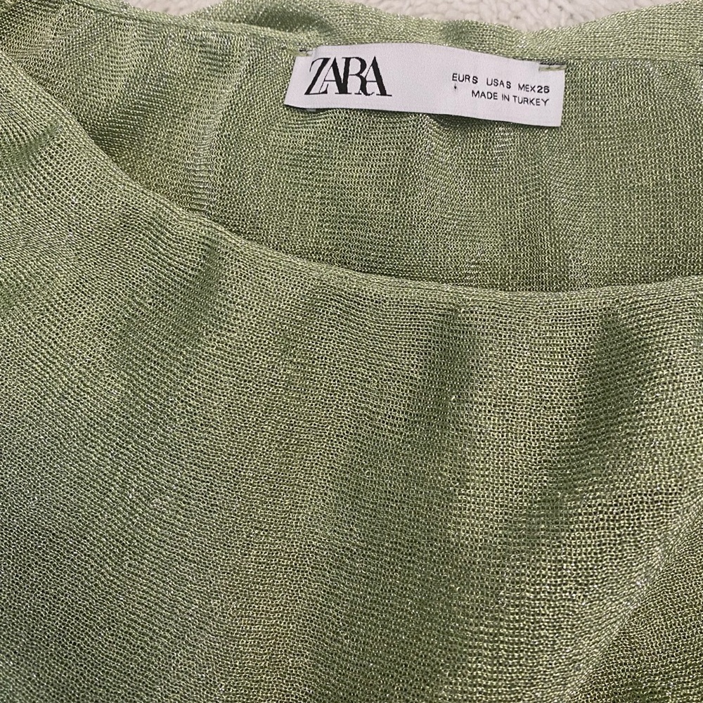 Zara Shimmering Green Blouse